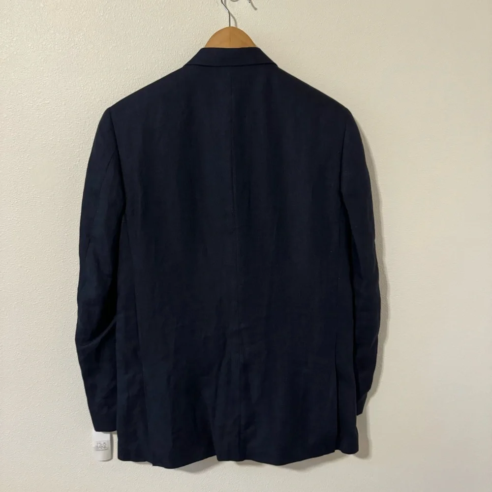 Jos. A. Bank Linen Blazer Navy Lined Two Button Closure NWT-Medium